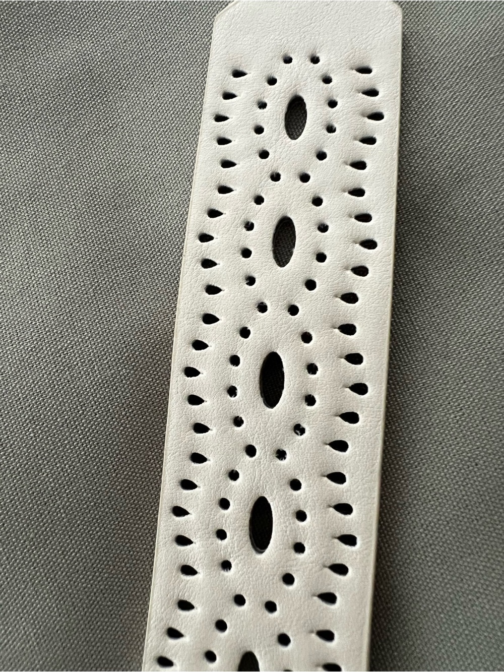 Nine West Cream Perforated Belt with Silver Buckle Size L - Picture 3 of 6